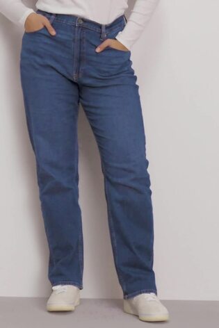 Mid Wash Blue High Waisted Organic Cotton '90s Loose Fit Jeans - Image 2 of 8