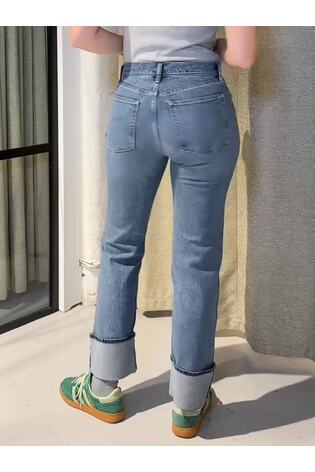 Gap Light Blue Cuffed High Waisted 90s Straight Jeans - Image 2 of 9