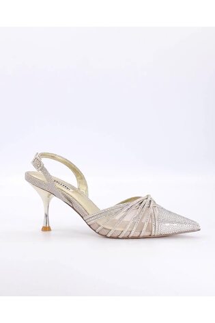 Dune London Gold Cloudia Crystal Strap Slingback Sandals - Image 1 of 1