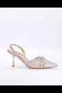 Dune London Gold Cloudia Crystal Strap Slingback Sandals - Image 2 of 6
