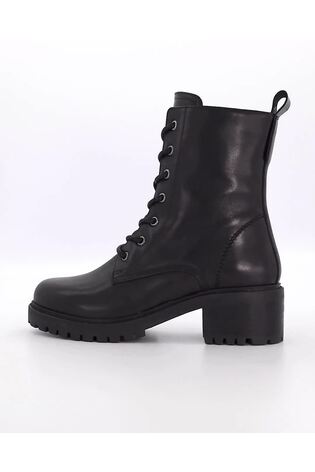 Dune London Black Percent Shearling Lined Lace-Up Boots