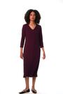 Roman Purple Textured V-Neck Stretch A-Line Dress - Image 2 of 6