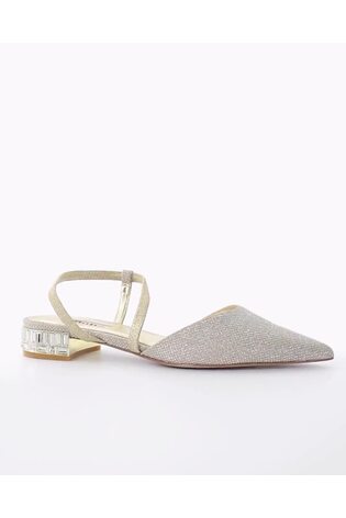 Dune London Gold Harlem Embellished Slingback Shoes - Image 2 of 6