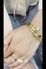 Aela Gold Tone Waterproof Stainless Steel Pave Bangle - Image 2 of 4