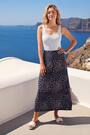 Blå - Roman lineært Blomstrete Print stretch Midi skjørt - Bilde 2 av 7