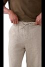 Neutral Relaxed Fit 100% Linen Signature Elasticated Waist Drawstring Trousers - Image 2 of 5
