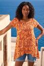 Roman Abstract Print Hanky Hem Tunic Top - Imagen 2 de 5