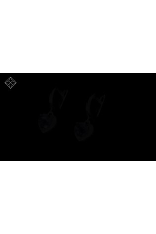 The Diamond Store 9K White Gold Stellato Amethyst and Diamond Pave Heart Earrings - Image 2 of 5