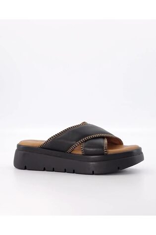 Dune London Black Litch Whipstitch Cross Strap Sandals - Image 2 of 6