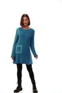 Roman Blue Textured Pocket Detail Longline Jumper - Image 2 of 6