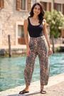 Roman Brown Animal Print Barrel Leg Jeans - Image 2 of 6
