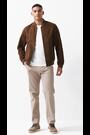 Brown Faux Suede Bomber Jacket - Image 2 of 10