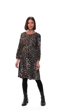 Roman Black Speckled Print Stretch Dress - Image 2 of 6