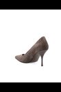 Suede Pointed-Toe Mid-Heel Court Shoes in Taupe Brown - Image 2 de 5