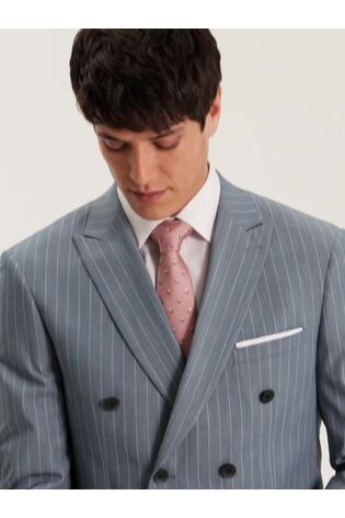 Skopes Blue Stripe Levins Double Breasted Suit Jacket - Image 2 of 7