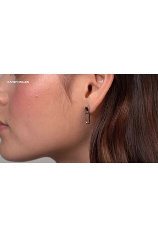 Karen Millen Gold Tone Crystal Baguette Drop Earrings - Image 2 of 6