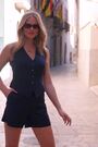 Sosandar Blue Linen Blend Shorts - Image 2 of 5