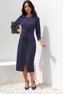 Roman Blue Petite Spot Front Knot Dress - Image 2 of 6