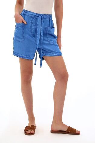 Roman Blue Tie Waist Pocket Shorts - Image 2 of 6