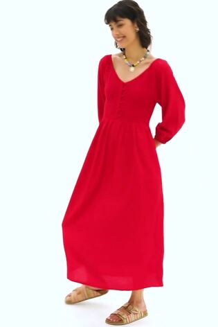 Vermelho - Vestido midi FatFace - Imagem 2 de 5