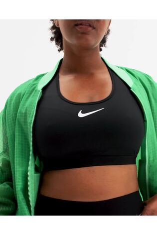 Nike Black Swoosh High Support Non-Padded Adjustable Sports Bra - Image 2 of 8