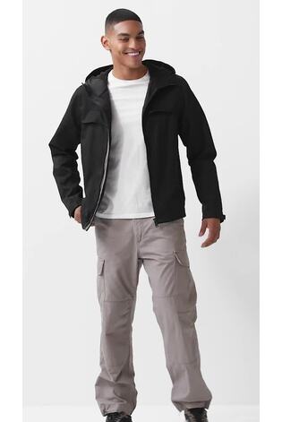 Black Hooded Shower Resistant Jacket - Image 2 of 14 Black Hooded Shower Resistant Jacket - Image 2 of 14