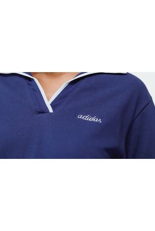 adidas Blue Seasonal Essentials Colorpop Polo Shirt With Embroidered Graphic - Image 2 of 5