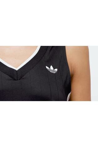adidas Originals Black Soccer Summer Pinstripe V-Neck Vest - Image 2 of 7 adidas Originals Black Soccer Summer Pinstripe V-Neck Vest - Image 2 of 7