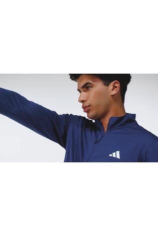 adidas Blue Train Essentials Training Long Sleeve Sweatshirt - Image 2 of 7