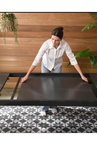 Black Helsinki Garden 8 to10 Seat Extending Dining Set - Image 2 of 10