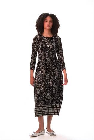Roman Black Floral Border Midi Dress - Image 2 of 6