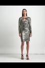 Lauren Ralph Lauren Metallic Twist Front Sequined Cocktail Dress - Image 2 of 5