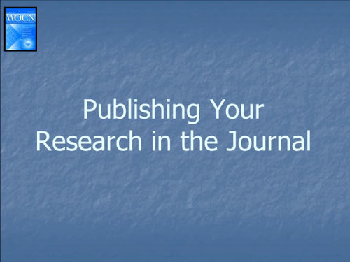 Publishing Your Research in the Journal