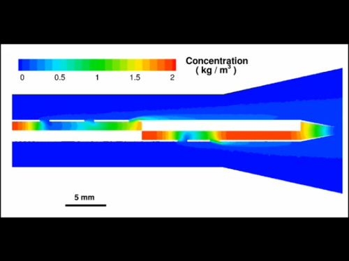 Heparin concentration in a central venous catheter vs. time
