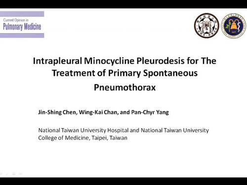 20(4) –July 2014 - Intrapleural minocycline pleurodesis for the treatment of primary spontaneous pneumothorax