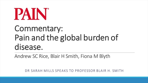 Pain and the global burden of disease