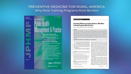 Preventive Medicine for Rural America: Why More Training Programs Must Be Here