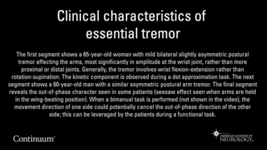 Clinical characteristics of essential tremor