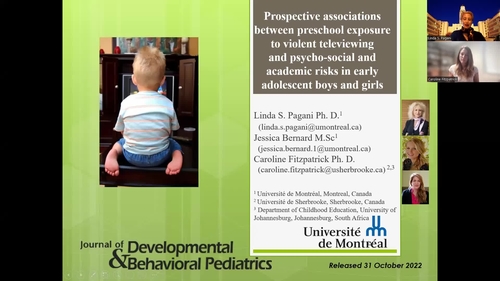 Video Abstract: Prospective associations between preschool exposure to violent televiewing and psycho-social and academic risks in early adolescent boys and girls