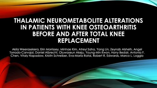 Thalamic neurometabolite alterations in patients with knee osteoarthritis before and after total knee replacement