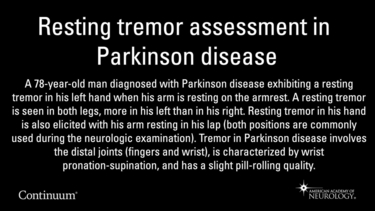 Resting tremor assessment in Parkinson disease