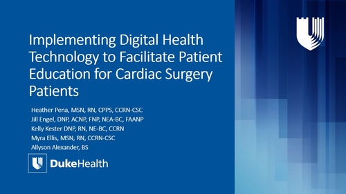 Implementing Digital Health Technology to Facilitate Patient Education for Cardiac Surgery Patients