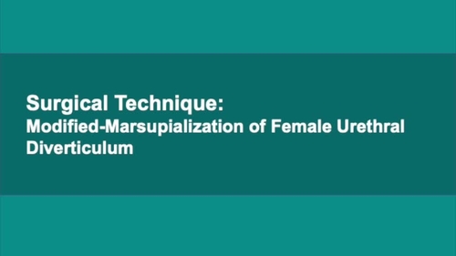 Surgical Technique: Modified Marsupialization of Female Urethral Diverticulum