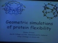 Image for Geometric simulation of protein flexibility
