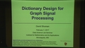 Image for Dictionary Design for Graph Signal Processing
