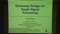 Image for Dictionary Design for Graph Signal Processing