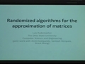 Image for Randomized algorithms for the approximation of matrices