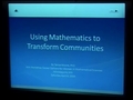 Image for Using mathematics to transform communities