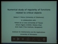 Image for Numerical study of regularity of functions related to critical objects