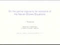 Image for On the partial regularity for solutions of the Navier-Stokes system